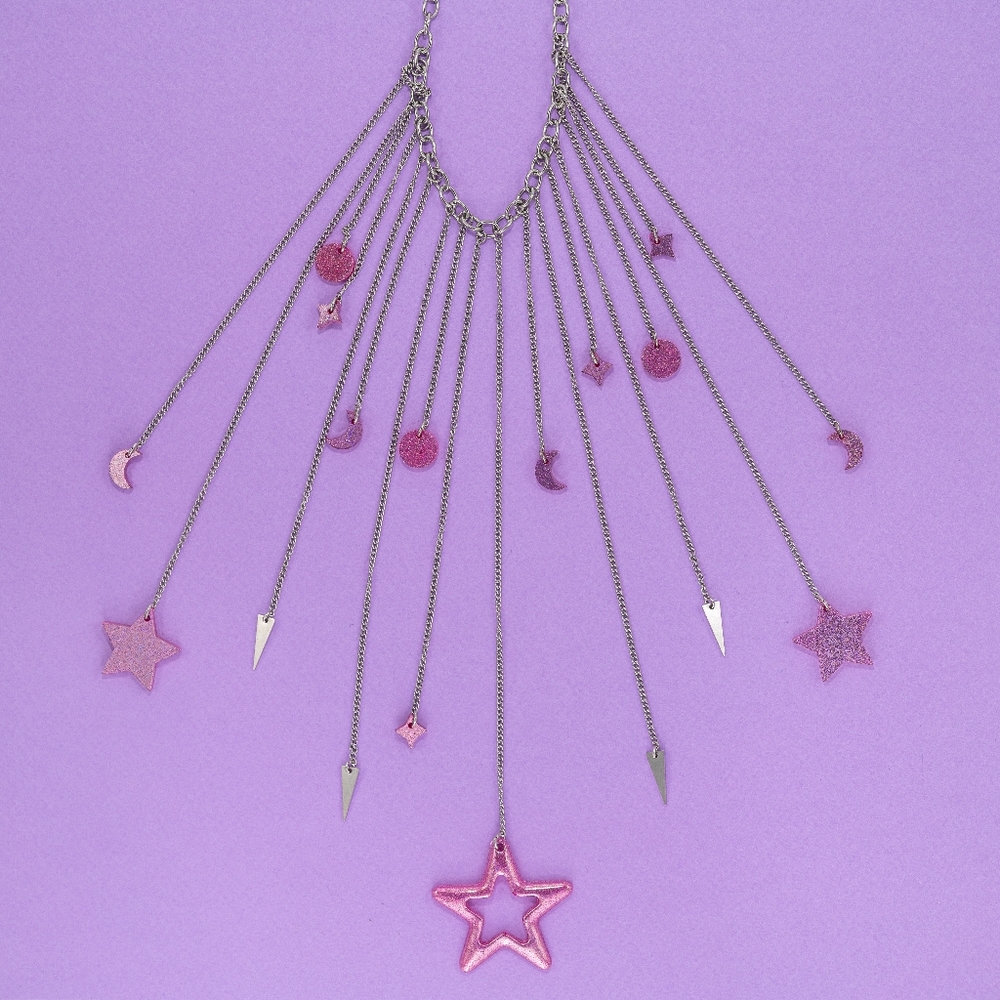 ⭐️ Holographic Pink Starla Necklace ⭐️